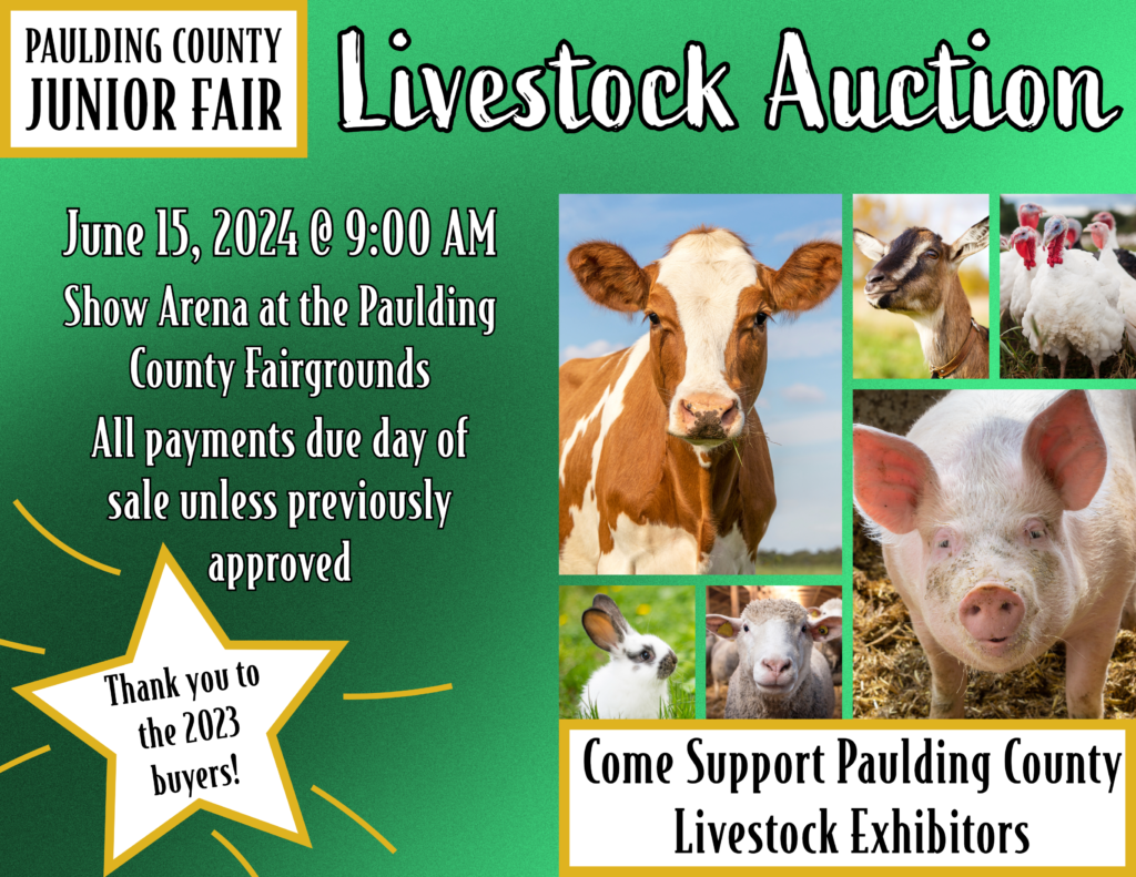 2024 Youth Livestock Auction Paulding County Fair